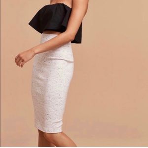 Aritzia Wilfred Lis Heather White pencil midi